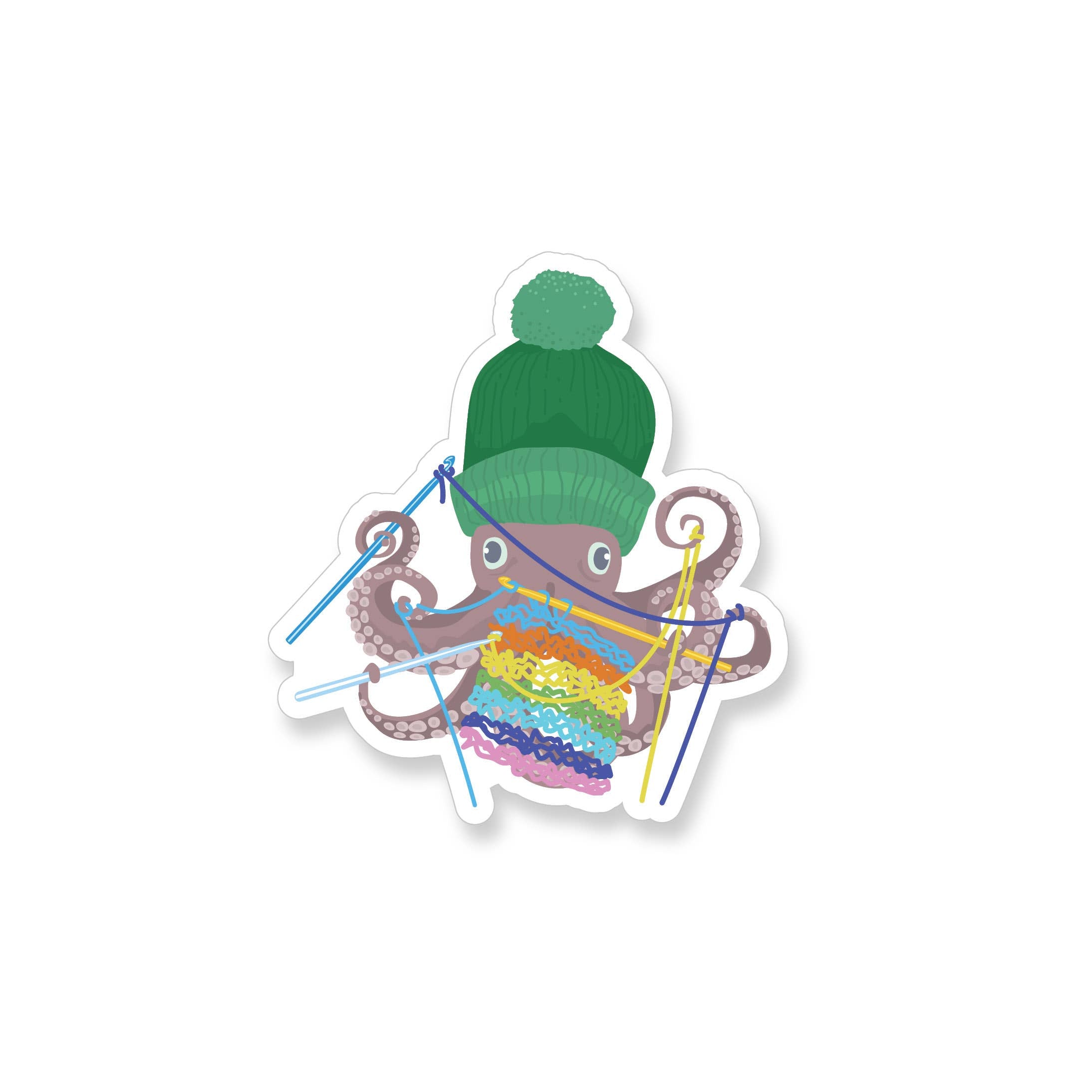 Sticker - Rainbow Crochet Octopus