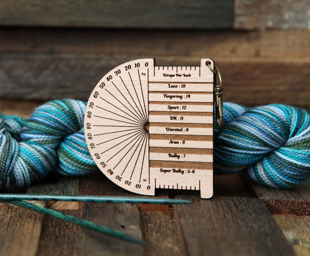 Yarn Wraps Per Inch (WPI) Ruler and Twist Angle Gauge
