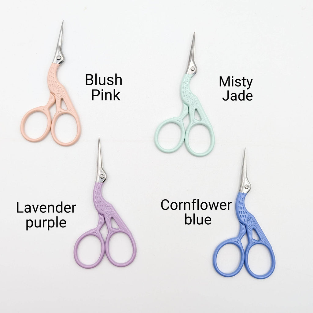 Scissors - Embroidery Colorful Stork