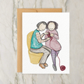 Greeting Card - Two People Knitting Together