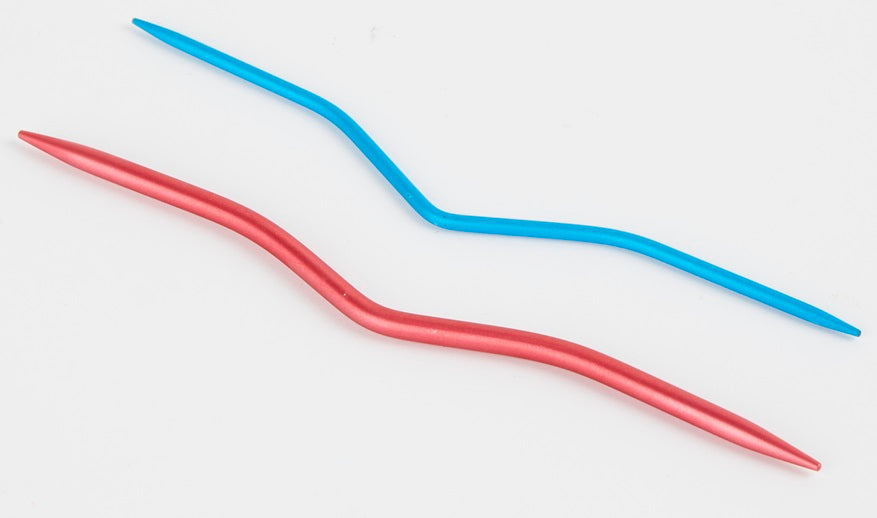 KnitPro aluminum cable needles on a white background