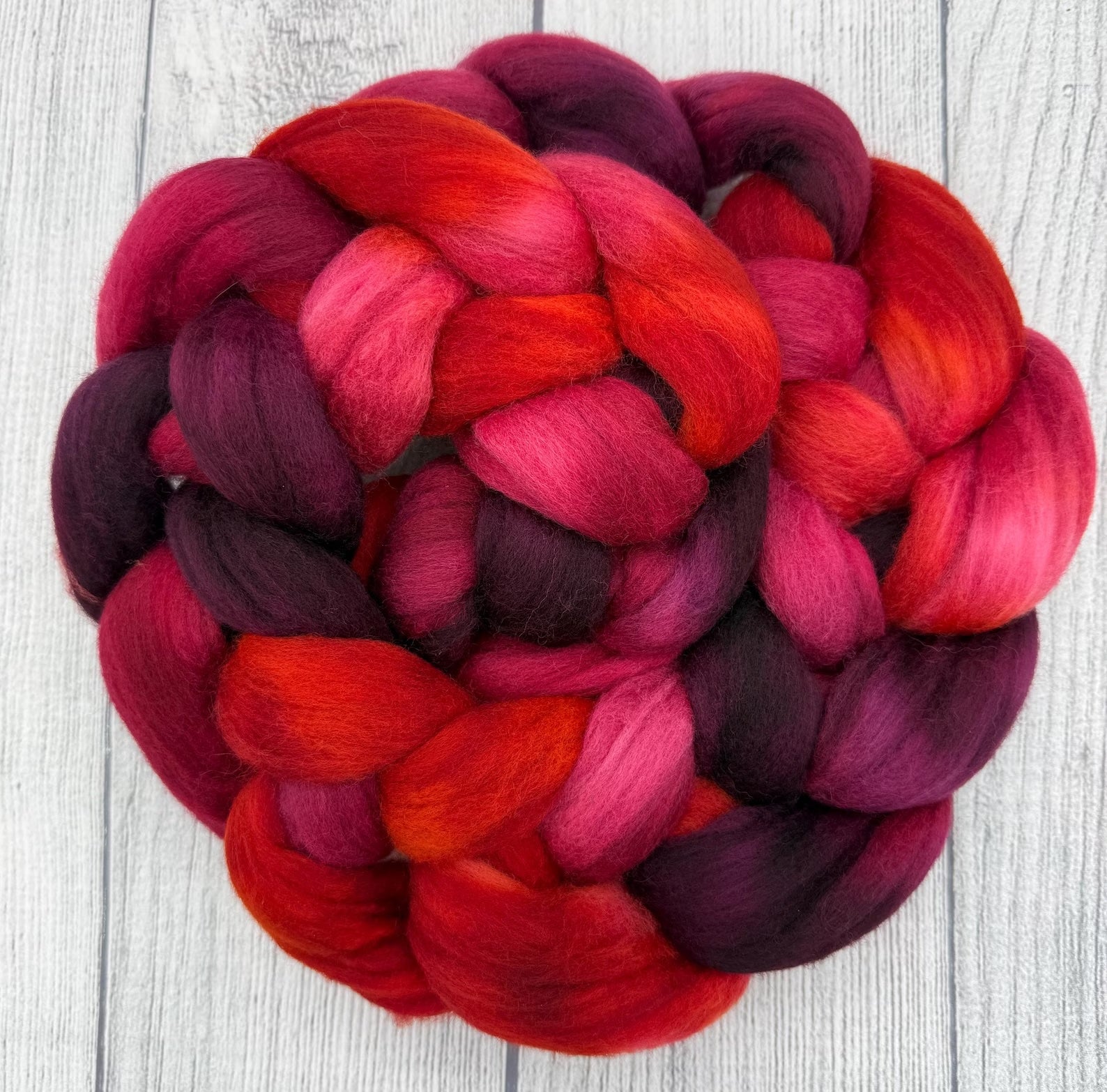 Hand Dyed Polwarth Combed Top by AJEM