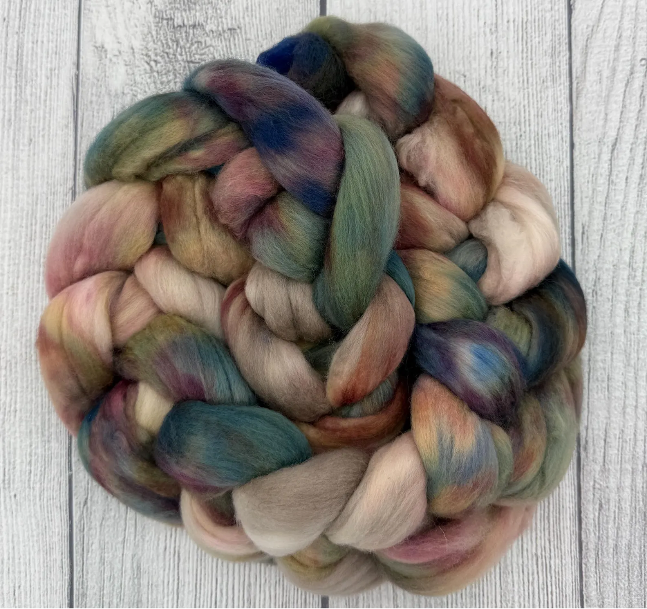 Hand Dyed Polwarth Combed Top by AJEM