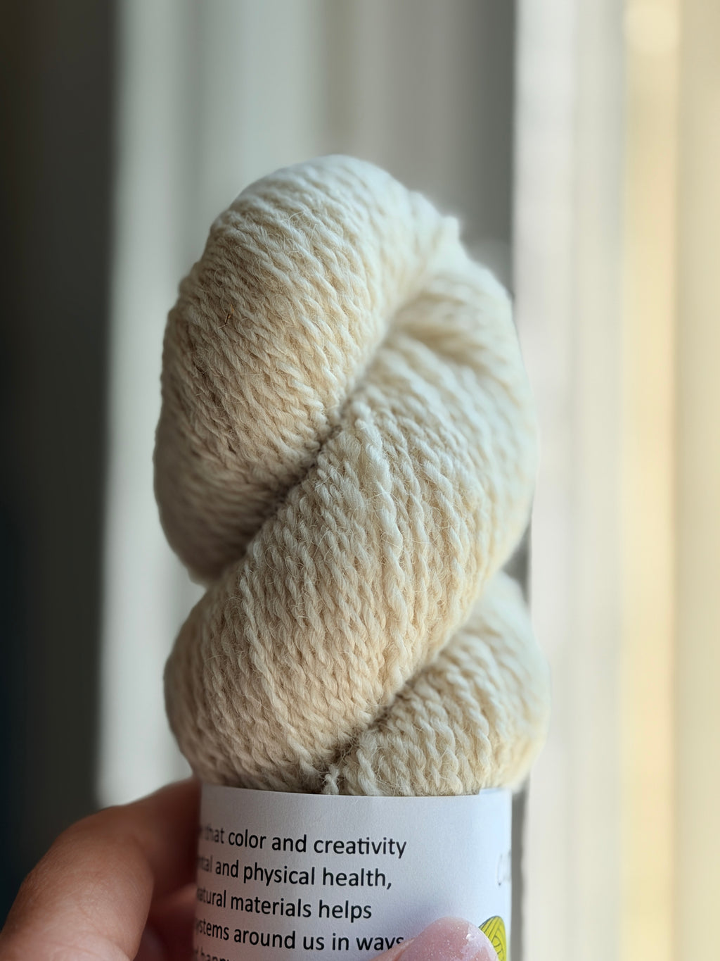 Natural colored yarn in natural light