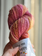 Sherbert colored yarn in natural light