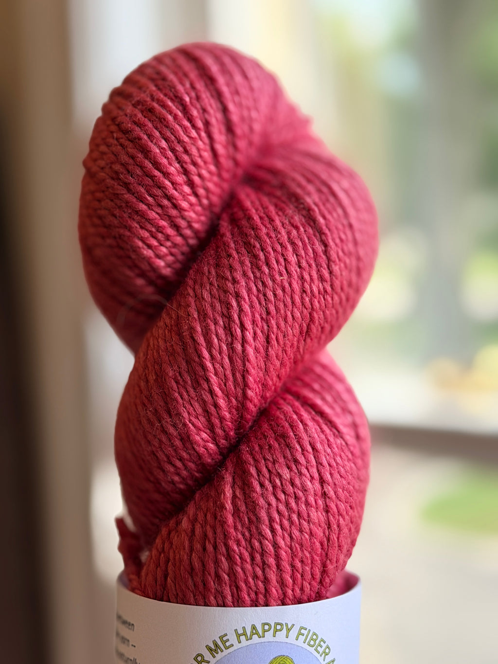 Cherry yarn in natural light