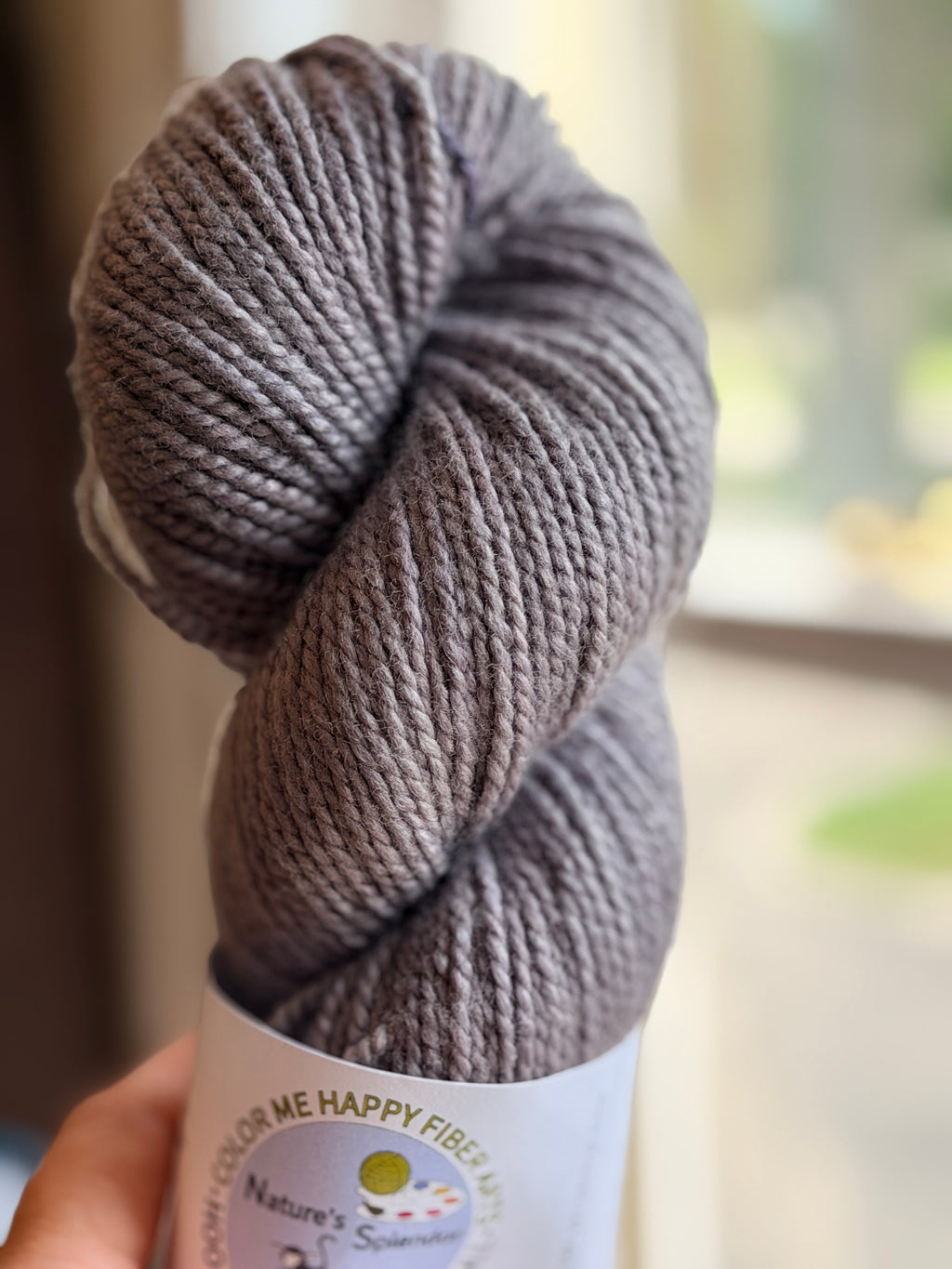 Gray yarn in natural light