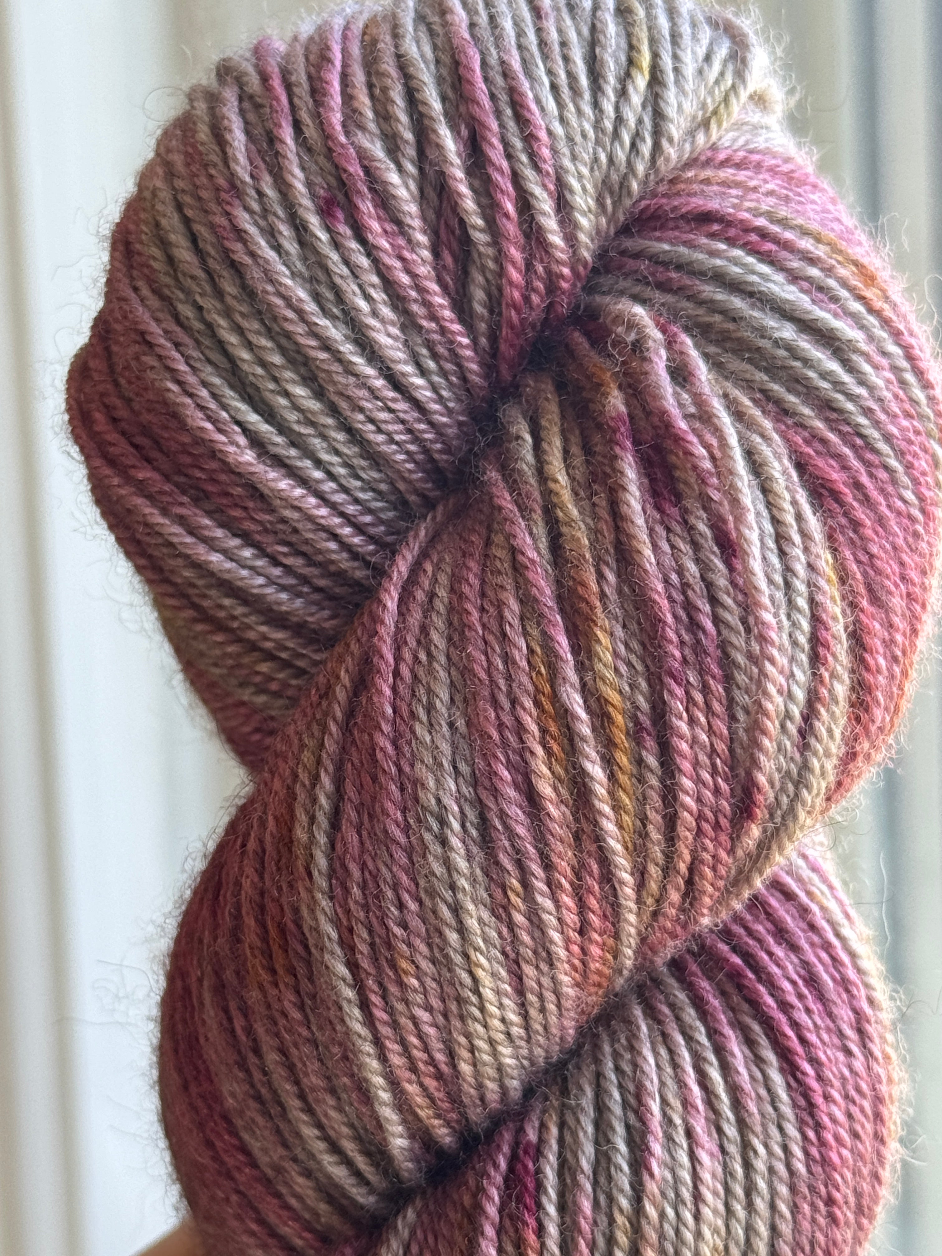 Color Me Happy Fiber Arts Studio Nature's Splendor Yak Speckled Orchid Sock Yarn