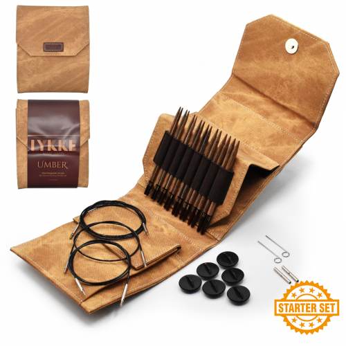 Lykke - UMBER 5" Interchangeable Needle Starter Set (Umber Denim)