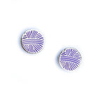 Earrings - Purple Yarn Ball