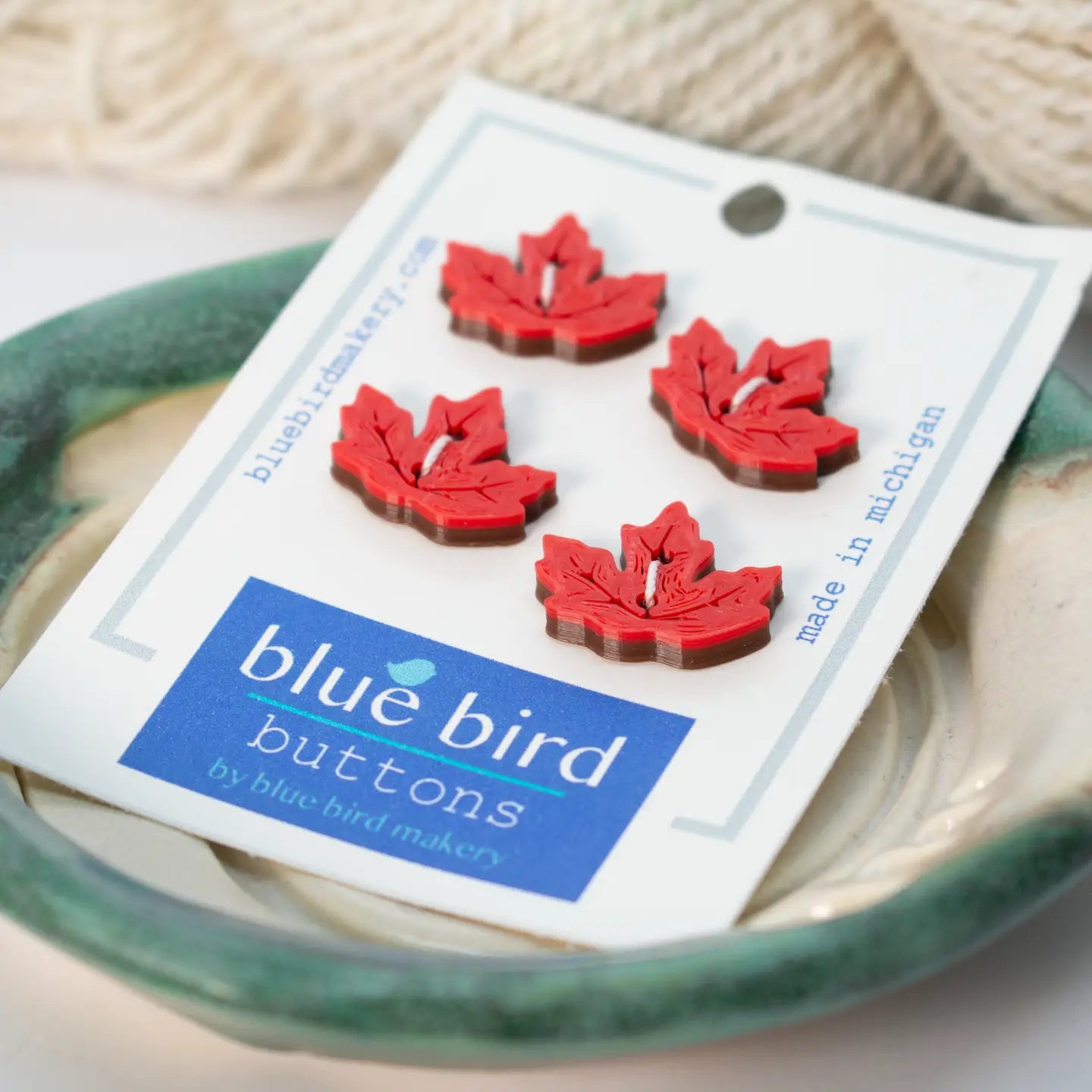 Blue Bird Makery - Autumn Leaves Buttons