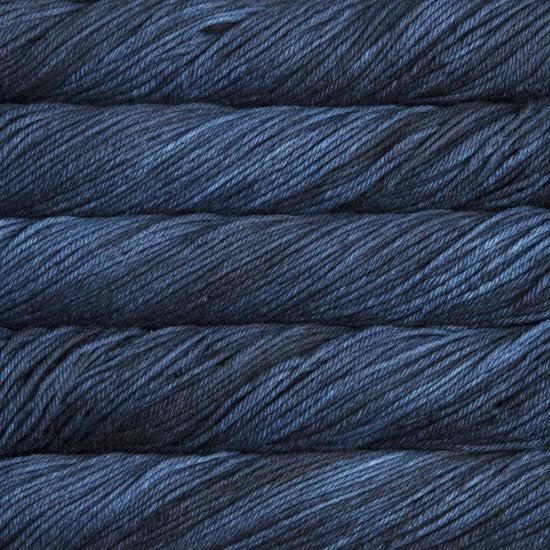 Close up of Malabrigo Rios Azul Profoundo