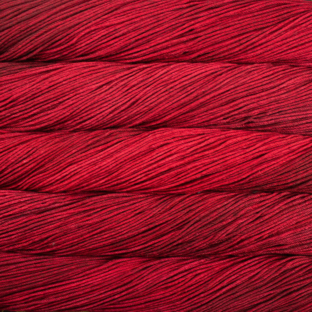 Close up of Malabrigo Rios Ravelry Red
