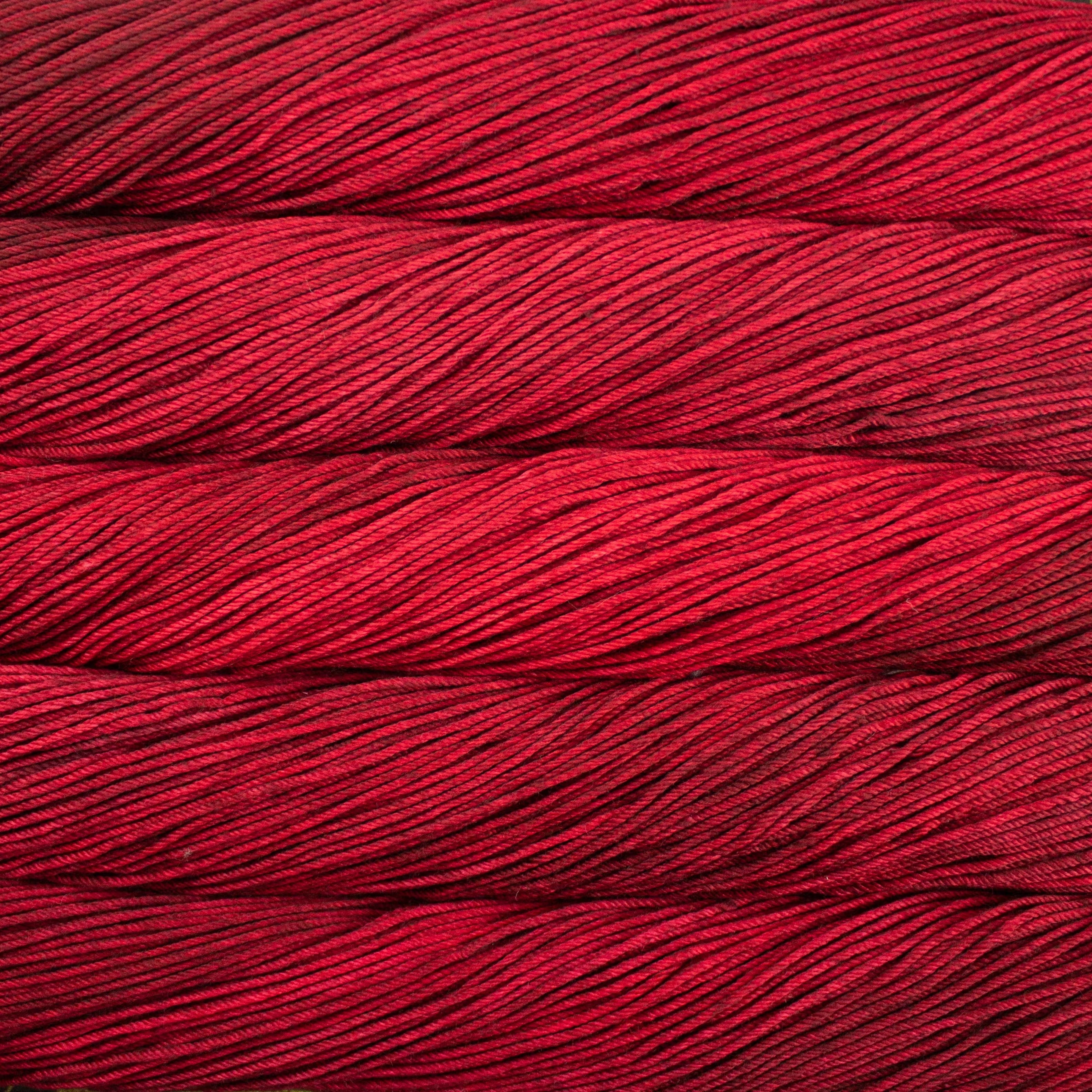 Close up of Malabrigo Rios Ravelry Red