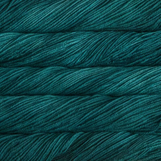 Close up of Malabrigo Rios Teal Feather