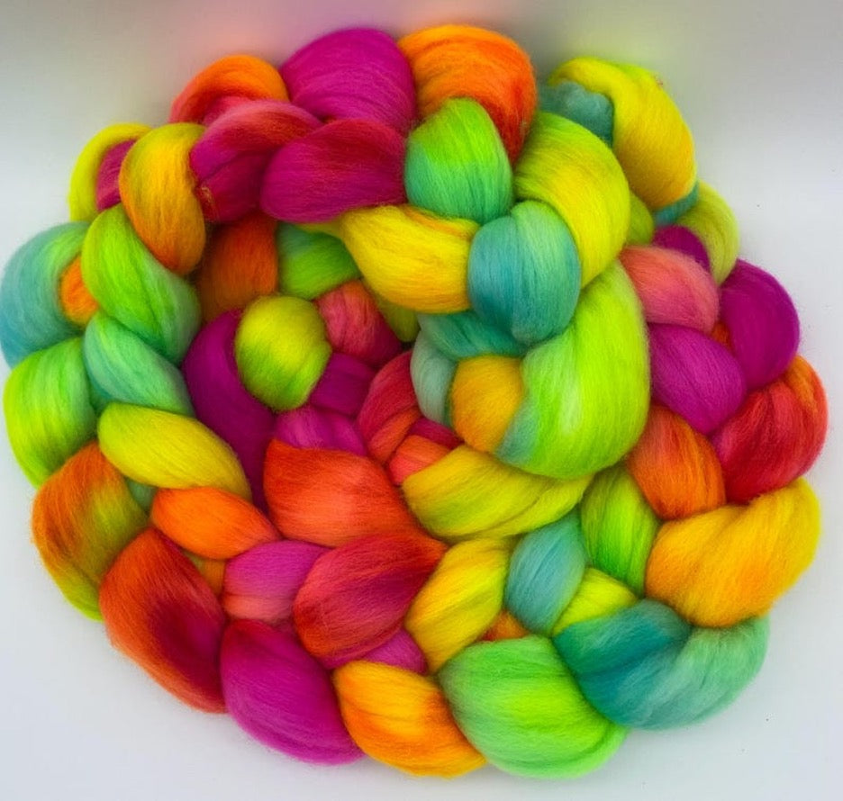 Hand Dyed Polwarth Combed Top by AJEM