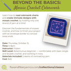 Class: Mosaic Crochet Coasters (Thursday, October 15th, 6-8PM)
