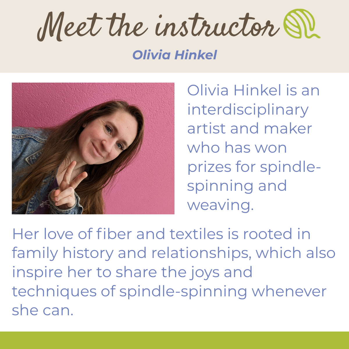 Class: Drop Spindle 102 with Olivia (Saturday, July 11th 9:30-11:00am)