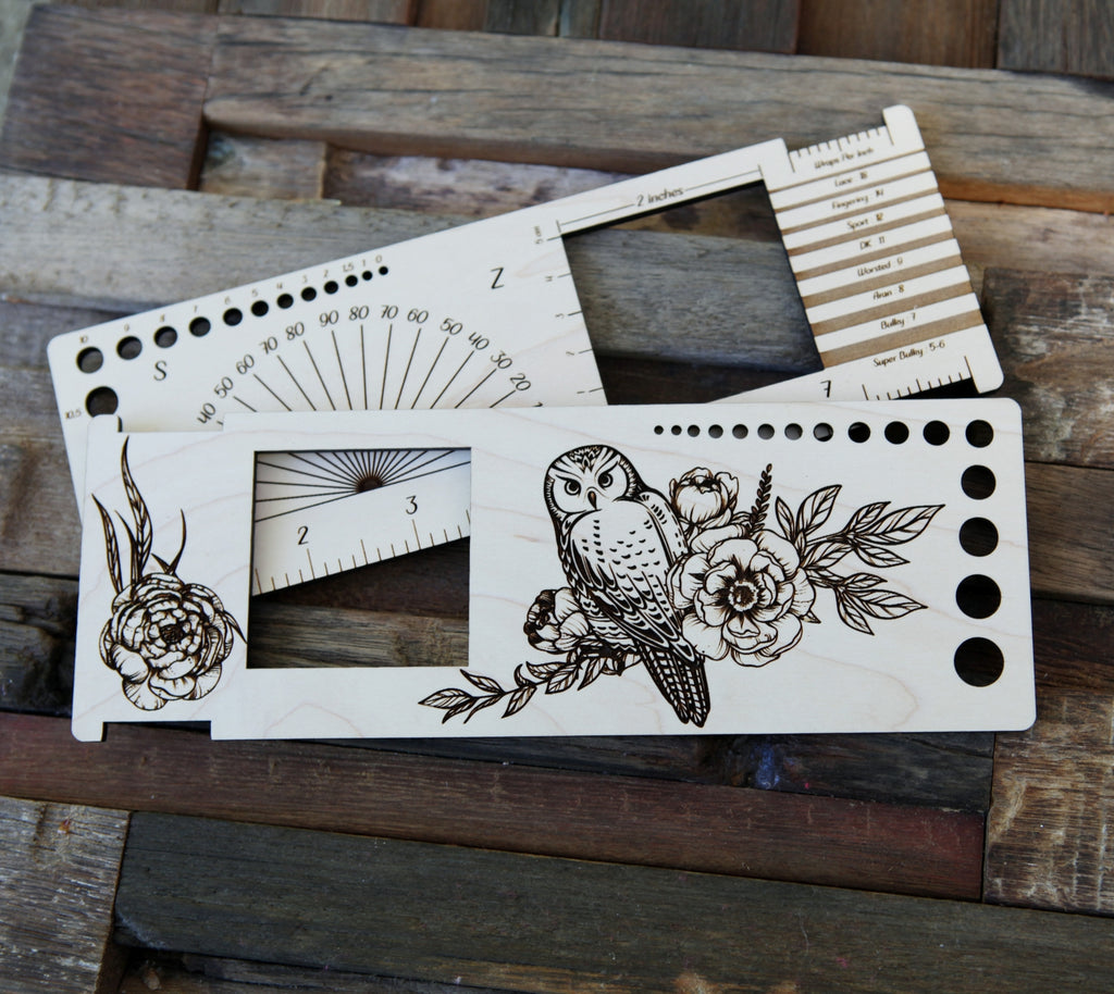 2" Gauge Swatch Ruler, Needle, Twist, Yarn Gauge