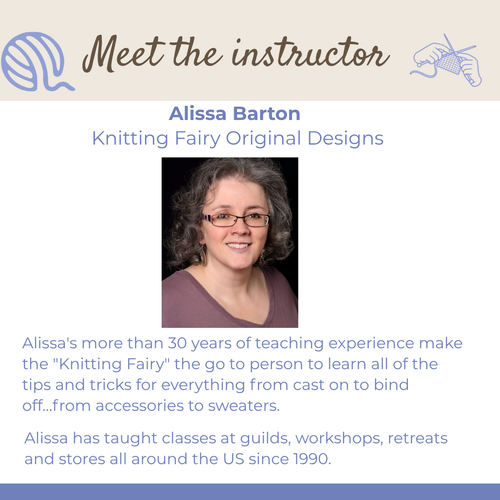 Class:  Do it Scared: Knitting Lace from Charts with the Knitting Fairy (June 20th 2:00-5:00)