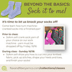 Class: Sock Machine Magic – From Tube to Finished Socks (Sunday, Oct 18; 12-2pm)