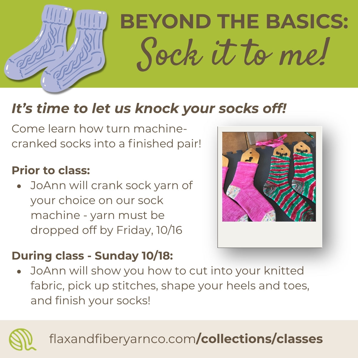 Class: Sock Machine Magic – From Tube to Finished Socks (Sunday, Oct 18; 12-2pm)