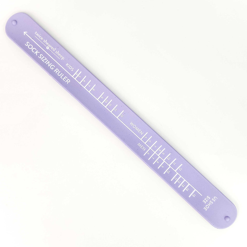 Twice Sheared Sheep Sock Sizing Ruler