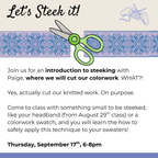 Class: Let's Steek It! (Thursday, September 17th 6-8pm)