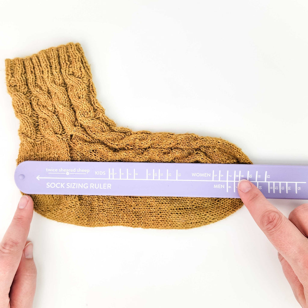 Twice Sheared Sheep Sock Sizing Ruler