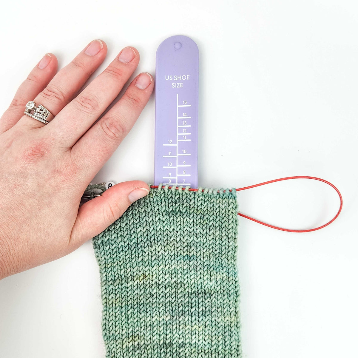 Twice Sheared Sheep Sock Sizing Ruler
