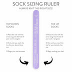 Twice Sheared Sheep Sock Sizing Ruler