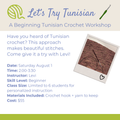 Class: Let's Try Tunisian Crochet, Saturday August 1 (2-3:30pm)