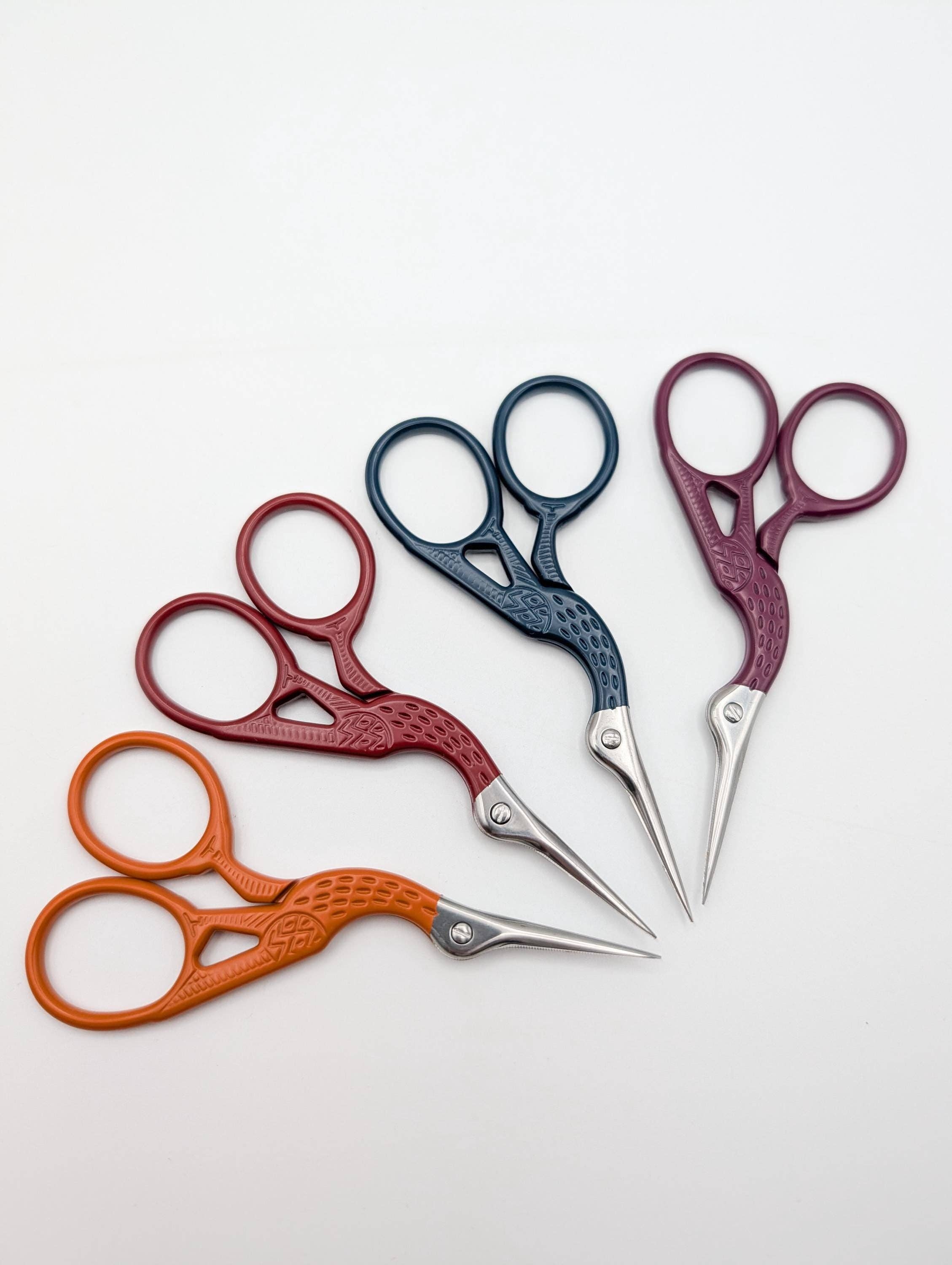 Scissors - Embroidery Colorful Stork