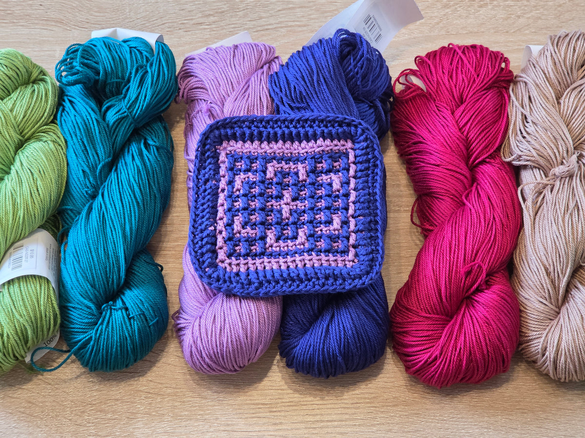 Class: Mosaic Crochet Coasters (Thursday, October 15th, 6-8PM)